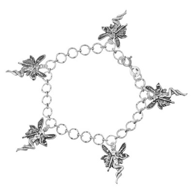 Angel / Fairy Charm Bracelet - Sterling Silver - B-112