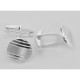 Fine Italian made Round Engravable Cuff Links - Sterling Silver - CF-201