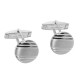 Fine Italian made Round Engravable Cuff Links - Sterling Silver - CF-201