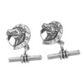 Cuff Links - Cufflinks Horse - Toggle Style - Sterling Silver