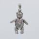 Movable Teddy Bear Pendant Charm - Large - Sterling Silver - CH-6296
