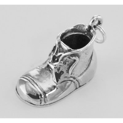 Sterling Silver Baby Shoe Charm or Pendant - Engravable - CH-100
