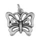 Cute Filigree Butterfly Charm or Pendant - Sterling Silver - CH-101