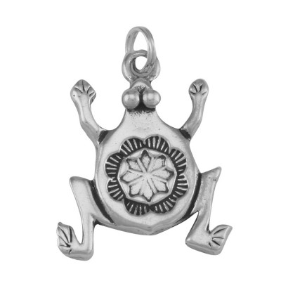 Vintage Style Frog Charm or Pendant - Stylized - Sterling Silver - CH-113