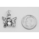 Movable Butterfly Charm Pendant - Moveable - Sterling Silver - CH-6079