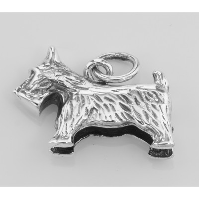 Scottie Dog Charm Pendant - Sterling Silver - CH-6179
