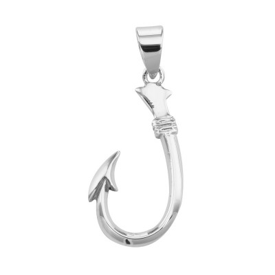 Classic Barbed Fish Hook Pendant - Sterling Silver - CH-6188