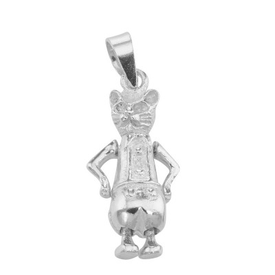 Moveable Cat Pendant Charm - Movable - Sterling Silver - CH-6298