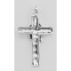 Cross Pendant with Rose Design - Sterling Silver - CR-208