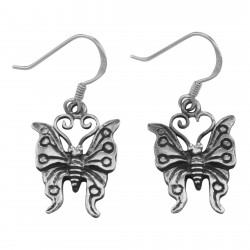 Cute Butterfly French Wire Earrings - Sterling Silver
