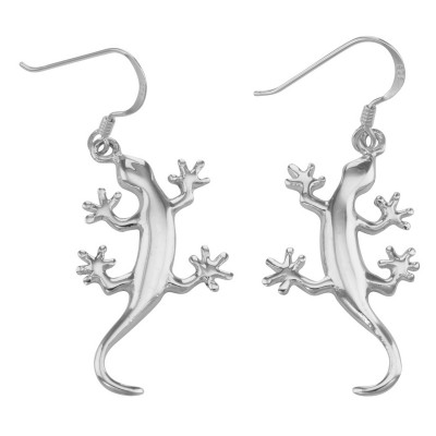 Fun Gecko Lizard Earrings - Sterling Silver - E-4600