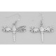 Cute Filigree Dragonfly Earrings - Sterling Silver - E-7300