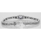 Art Deco Amethyst / Diamond Bracelet - 14kt White Gold