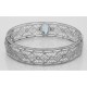 Victorian Style Filigree Blue Topaz Bangle Bracelet In Fine Sterling Silver - FBB-2-BT Victorian Style Filigree Blue Topaz Bangle Bracelet In Fine Sterling Silver - FBB-2-BT