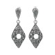 Classic Art Deco Style Sterling Silver 5mm Semi Mount Filigree Earrings - FE-110-SEMI