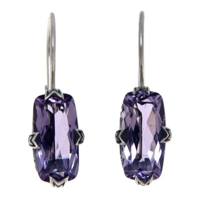 Amethyst Filigree Earrings - Sterling Silver - FE-1-AM
