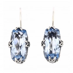 Blue Topaz Filigree Earrings - Sterling Silver
