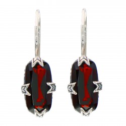 Garnet Filigree Earrings - Sterling Silver
