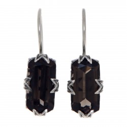 Smoky Topaz Filigree Earrings - Sterling Silver