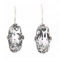 White Topaz Filigree Earrings - Sterling Silver