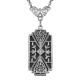 Art Deco Style Black Onyx Filigree Diamond Necklace - Sterling Silver - FN-157-O