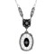 Sunray Crystal / Camphor Glass Jet  Diamond Necklace - Sterling Silver