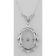 Sunray Crystal / Camphor Glass  Diamond Necklace - Sterling Silver - FN-279-SR