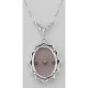 Amethyst Sunray Crystal  Diamond Necklace - Sterling Silver - FN-279-SR-AM