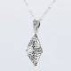 Victorian Style White Topaz Filigree Pendant with Chain - Sterling Silver - FP-110-WT