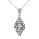 Victorian Style White Topaz Filigree Pendant with Chain - Sterling Silver - FP-110-WT