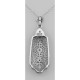 Art Deco Style 3 Diamond Filigree Pendant - Sterling Silver - FP-250