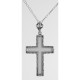 Crystal Quartz Filigree Cross with 18 Inch Chain - Sterling Silver - FP-296-CR