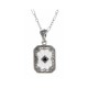 Sunray Crystal - Camphor Glass Sapphire Center Filigree Sterling Silver Pendant - FP-378-SR-S