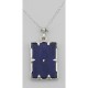 Unique Blue Lapis Filigree Pendant with Diamond - Sterling Silver - FP-38-L