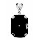 Art Deco Style Black Onyx and Diamond Pendant 14kt White Gold - FP-383-O-WG