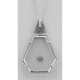 Art Deco Style Camphor Glass Filigree Pendant Diamond  Chain Sterling Silver - FP-528-CR