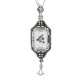 Art Deco Style Sunray Crystal Dangle Filigree Diamond Pendant Sterling Silver - FP-582-SR