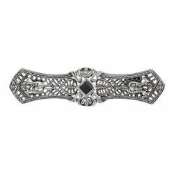 Art Deco Style Black Onyx Filigree Bar Pin / Brooch - Sterling Silver Art Deco Style Black Onyx Filigree Bar Pin / Brooch - Sterling Silver