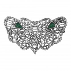 Art Deco Style Filigree Diamond Butterfly Pin - Sterling Silver