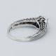 Semi Mount for a 4.5mm Gemstone Victorian Filigree Ring w/ 2 Diamonds - Sterling Silver - FR-761-SEMI