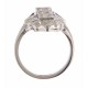 Art Deco Style Semi Mount Ring w/ Sapphire Accents - 14kt White Gold - FR-1008-SEMI-WG