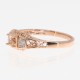 Semi Mount For 4mm Gemstone Art Deco Style 14kt Rose Gold Filigree Ring w/ 2 Diamonds - FR-123-SEMI-RG
