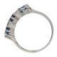 Lovely Art Deco Style 3 Stone Blue Topaz  Diamond Ring - Sterling Silver - FR-129-BT