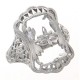 Victorian Style Filigree Ring Flower Design Semi Mount 14kt White Gold - FR-1311-SEMI-WG