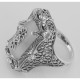 Victorian Style Camphor Glass Filigree Diamond Ring - Sterling Silver - FR-1538-CR