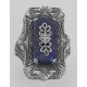 Victorian Style Blue Lapis Filigree Diamond Ring - Sterling Silver - FR-1538-L