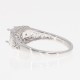 Semi Mount Art Deco Style 14kt White Gold Filigree Ring Ready for 5.5mm Gemstone w/ 2 Diamonds - FR-1853-SEMI-WG