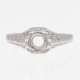 14kt White Gold Semi Mount Ready for a 6.2mm Center Gemstone Classic Victorian Style Filigree Ring - FR-1860-SEMI-WG