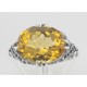 Beautiful 8.9 Carat Geniune Golden Citrine Filigree Ring - Sterling Silver - FR-423-C