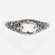 Semi Mount Filigree Ring with Sapphire Gems - Sterling Silver - FR-48-S-SEMI